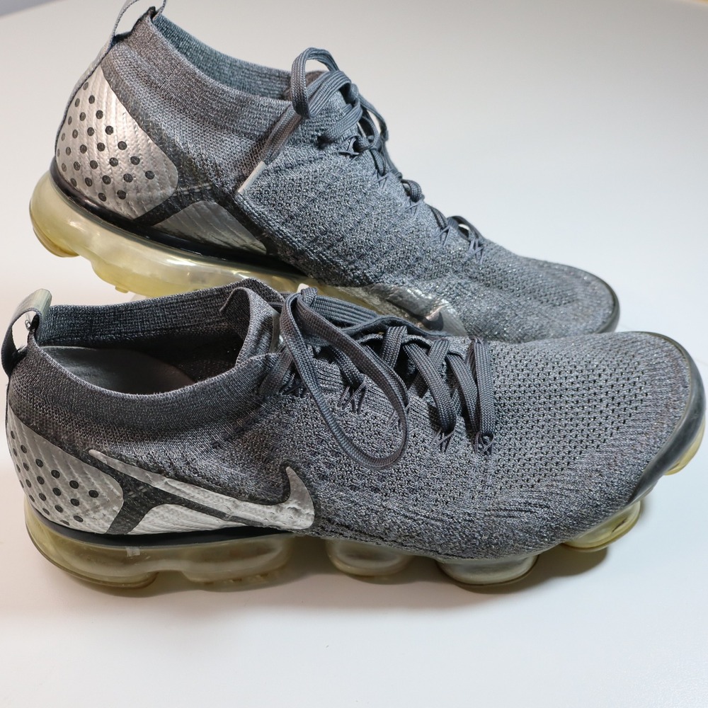 Nike Air VaporMax 2.0 Flyknit Mens 13 Gunsmoke Grey Metallic Silver 942842-014